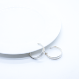 Boucles d'oreilles créoles doubles mates CATERINE pour femmes, argent 925