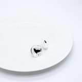 Boucles d'oreilles puces rondes CARLIN à effet miroir