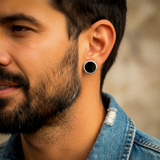 ADONIS  Schwarze Ohrstecker mit Diamanten