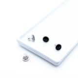 ADONIS  Schwarze Ohrstecker mit Diamanten