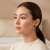 ADONIS  Schwarze Ohrstecker mit Diamanten