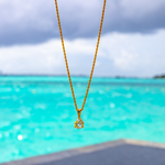 	Detailaufnahme des Topas‑Anhänger (8×16 mm) – vergoldetes 925 Silber