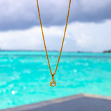 	Detailaufnahme des Topas‑Anhänger (8×16 mm) – vergoldetes 925 Silber