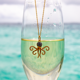 Collier JIMENA en or avec pendentif poulpe, pavé de pierres