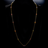 NOELLE Lange Goldkette mit bunten Steinen - 925 Silber