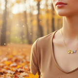 LUWUK Ahornblatt-Kette – Bicolor – 925 Sterling Silber