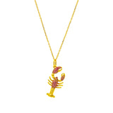 TATUM S925 Necklace with Lobster, Gemstone Ruby