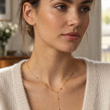 JOJOA Vergoldete Y-Kette aus 925 Silber – Dezente Halskette mit Kügelchen