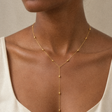 JOJOA Vergoldete Y-Kette aus 925 Silber – Dezente Halskette mit Kügelchen