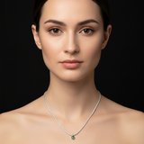 LITAE S925 Galaxy silver necklace with round diopside – a brilliant piece