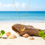 LORELEI Vergoldete Muschelkette mit Perlenanhänger - 925 Silber