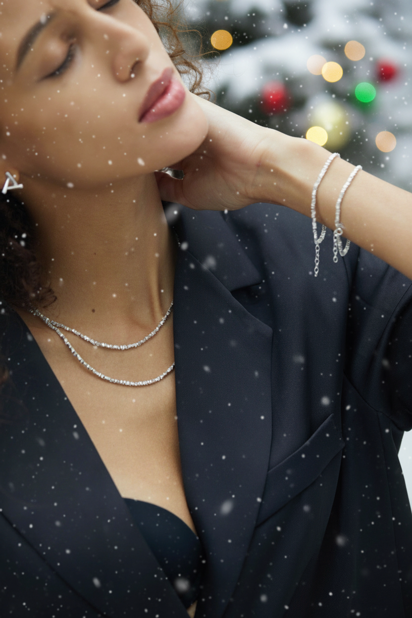 LAUREN Splitter Halskette aus 925 Silber – Dezentes Design für Deinen Look