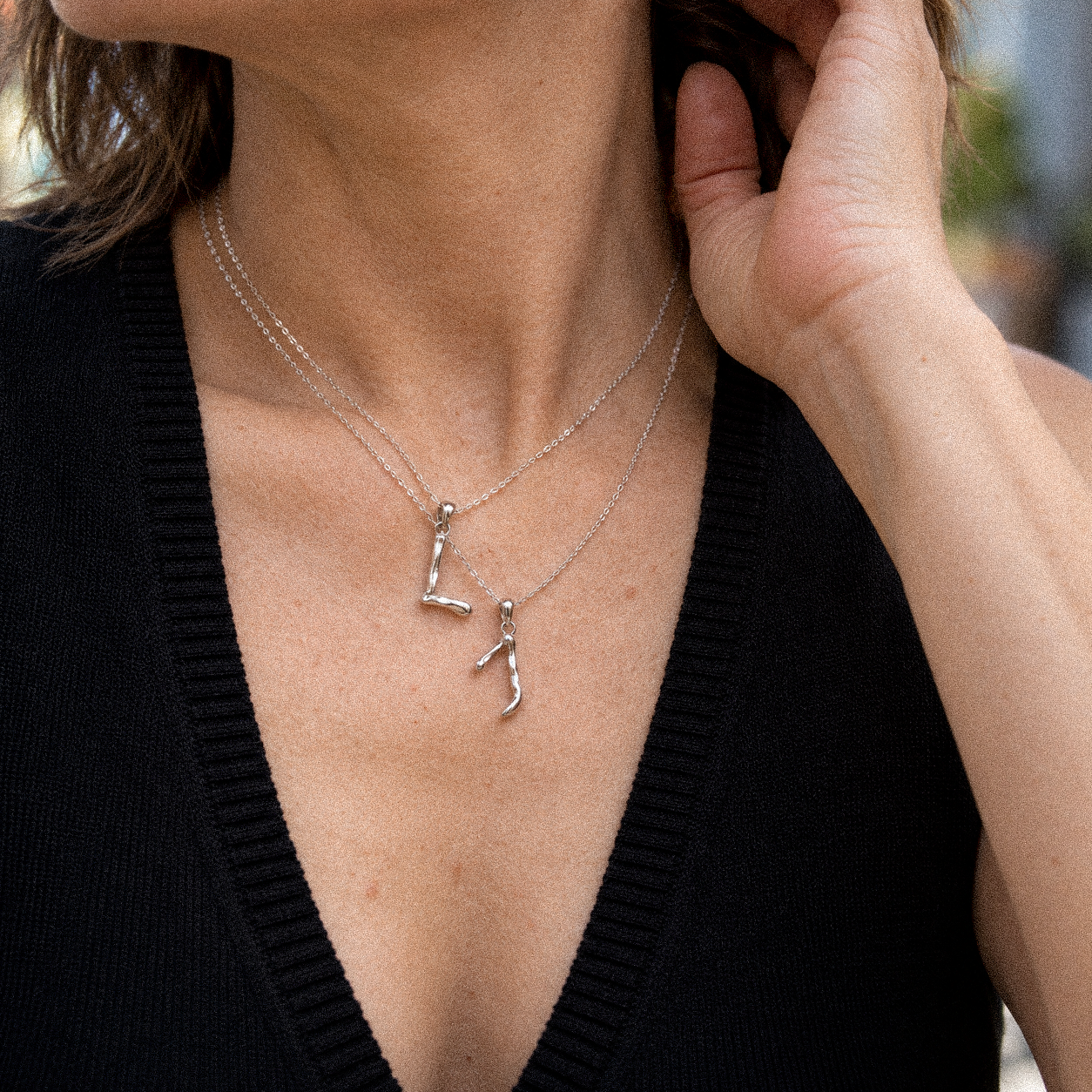 OPHELIA S925 Letter Necklace, Calligraphy Alphabet