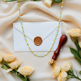 PATRICIA Gold Necklace with Amazonite Gemstone - 925 Silver