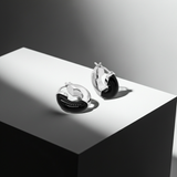 POPPY Silbercreolen mit Schwarz Onyx