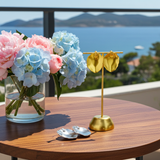 RHIANNA Gold Glänzende Blatt‑Ohrstecker – 925 Sterling Silber