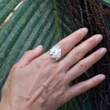 RIOZI Large Crystal Ring – Artsy Look – 925 Sterling Silver