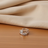 SHYLA S925 Double-Cut Ear Cuff, Zirconia, Silver