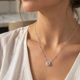TINA silver necklace with topaz ball pendant - 925 silver