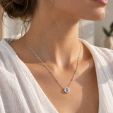 TINA silver necklace with topaz ball pendant - 925 silver