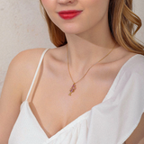 TATUM S925 Halskette mit Hummer/Lobster, Edelstein Rubin