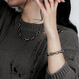 Bracelet ABBOTT à maillons épais, noirci