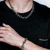 Bracelet ABBOTT à maillons épais, noirci