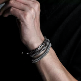 Bracelet ABNER de haute qualité, style superposé, noirci