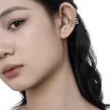 MURRAY Dreireihiger Ohrclip mit knochenartigem Design, 925 Silber