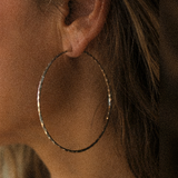 Boucles d'oreilles créoles pour femme JONA ​​grandes boucles d'oreilles de 60 mm en argent 925