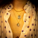 RORY gold chain with tag pendant made of 925 sterling silver