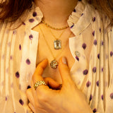 RORY gold chain with tag pendant made of 925 sterling silver