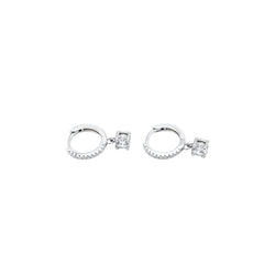 Boucles d'oreilles pendantes carrées scintillantes PEIXE - Argent sterling 925